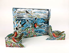 Load image into Gallery viewer, Midwinter Robins Freestanding Advent Calendar by Angela Harding