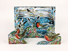 Load image into Gallery viewer, Midwinter Robins Freestanding Advent Calendar by Angela Harding
