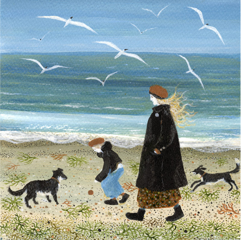 On a windy beach