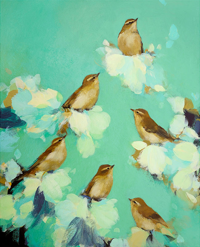 Warblers in green