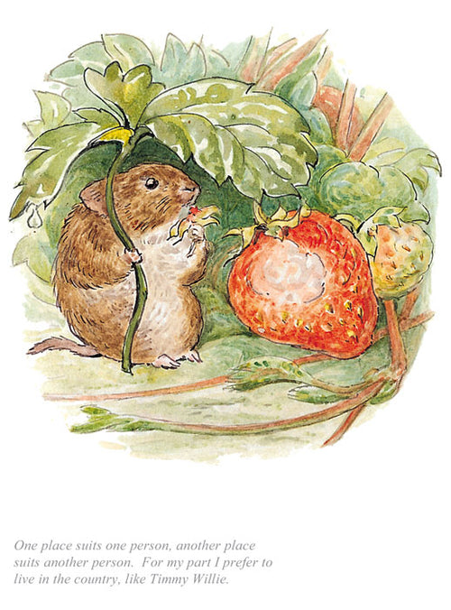 'I prefer to live in the country' by Beatrix Potter
