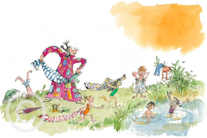 Quentin Blake - Her overcoat has pockets galore