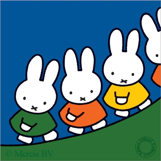 Miffy walking up a Hill by Dick Bruna
